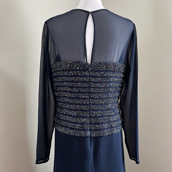 Chadwicks Mother of the Bride Beaded Chiffon Evening Dress - Picture 8 of 11